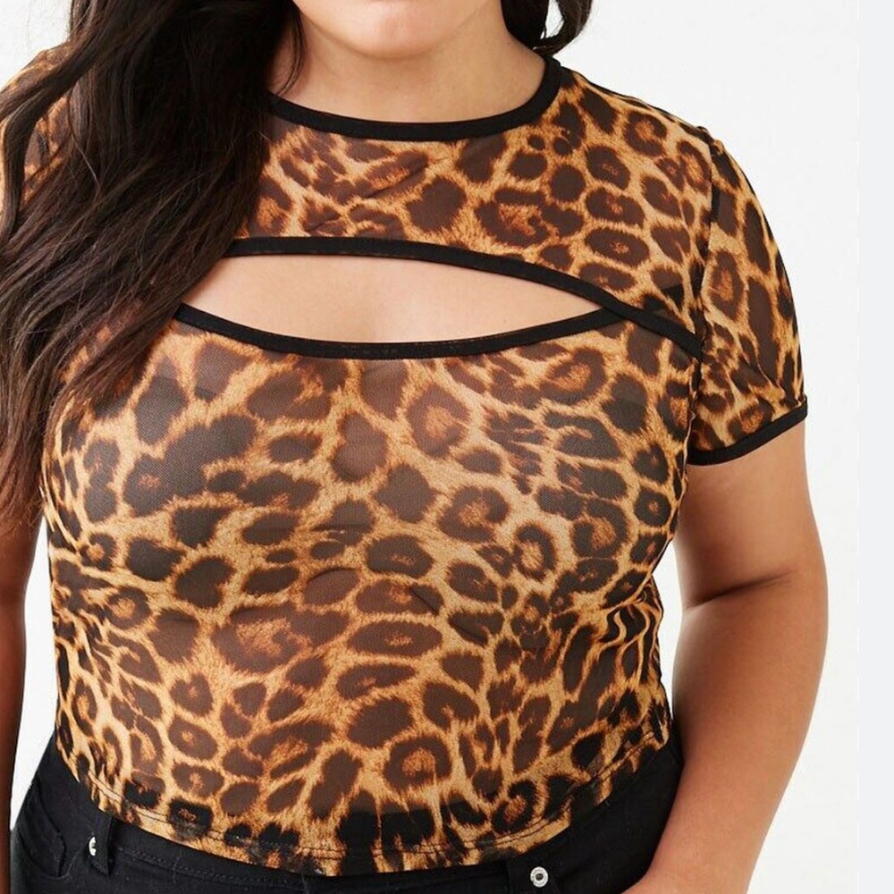 Sheer Leopard Print Top